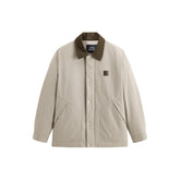 Men's Khaki Utility Down Jacket with Contrast Details